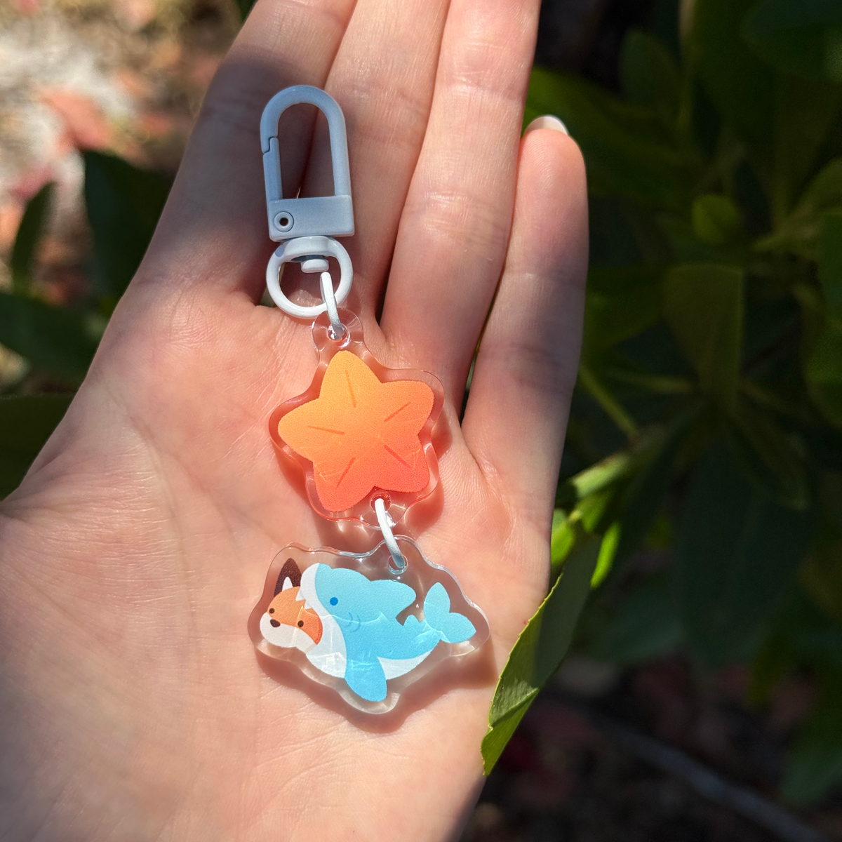 Sharktail Acrylic Epoxy Keychain
