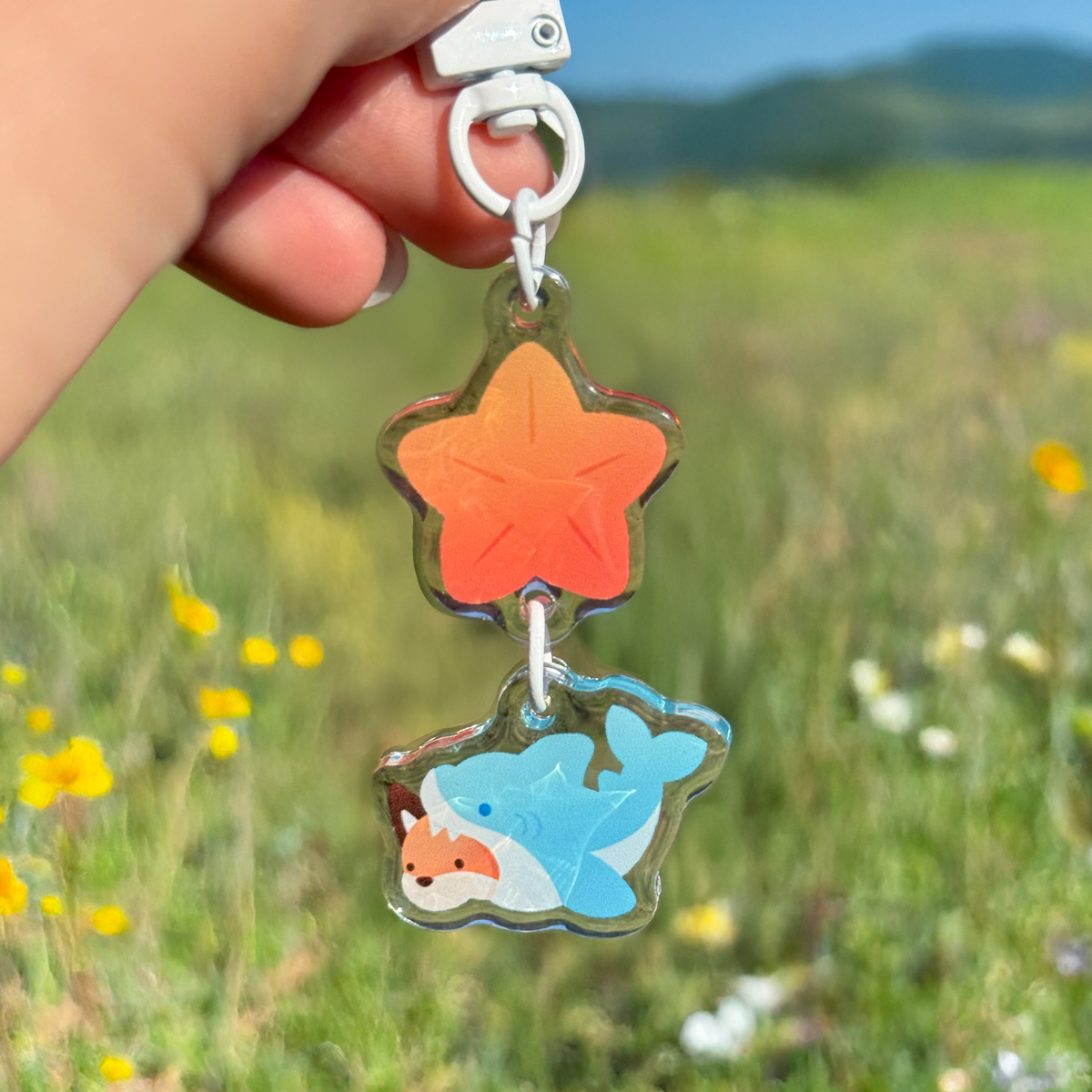 Sharktail Acrylic Epoxy Keychain