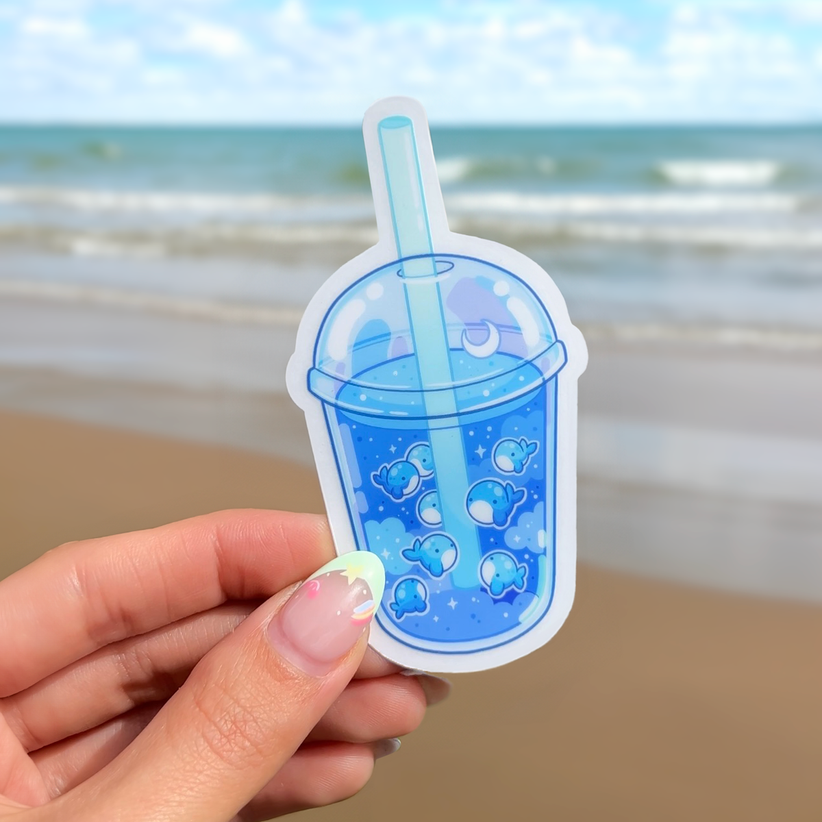 Whale Boba Vinyl Sticker