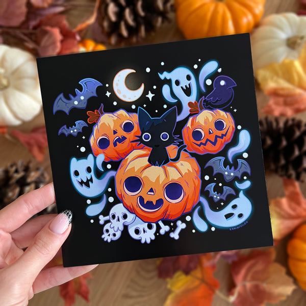 Cats, Bats & Boos Print