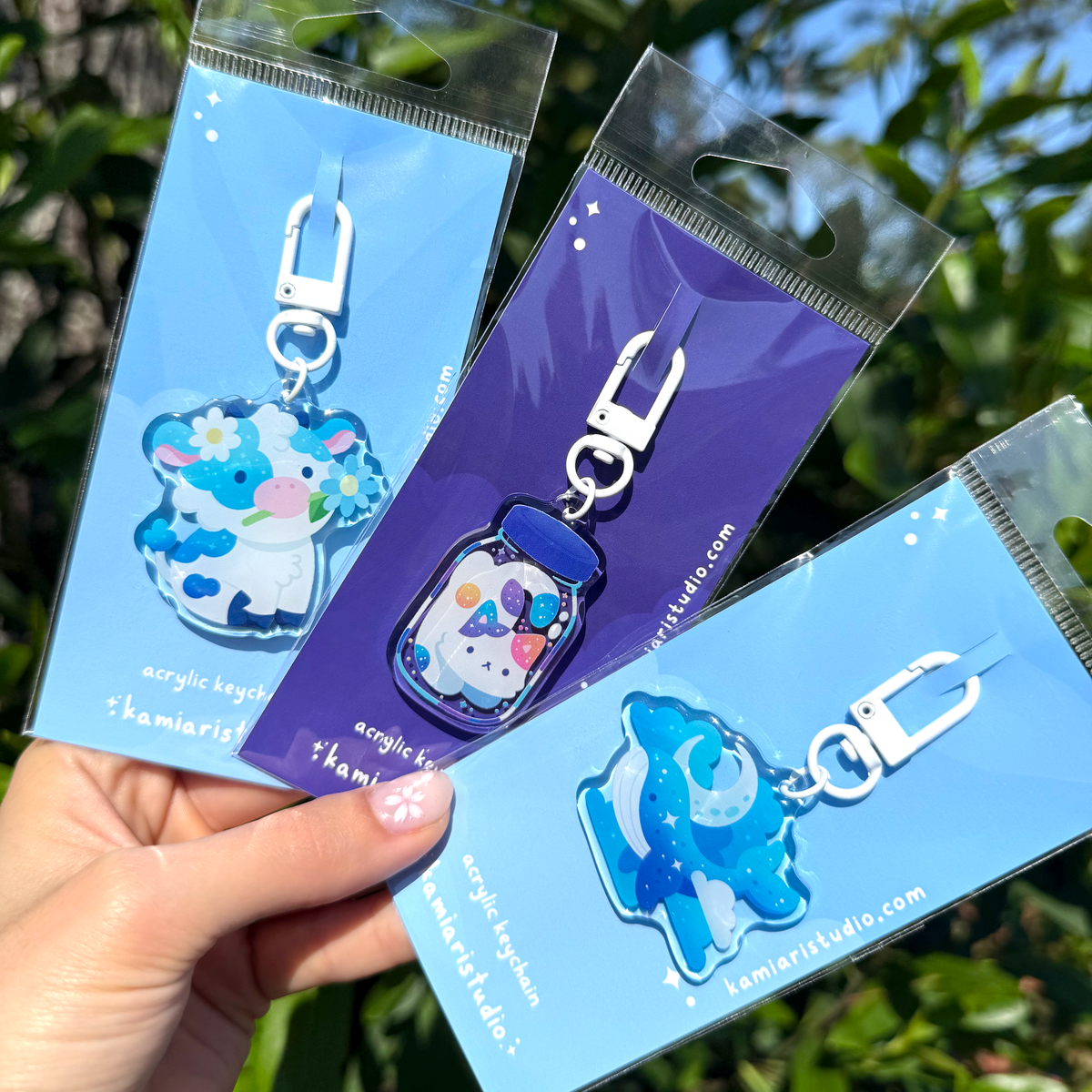 Cloud 9 Whale Acrylic Epoxy Keychain