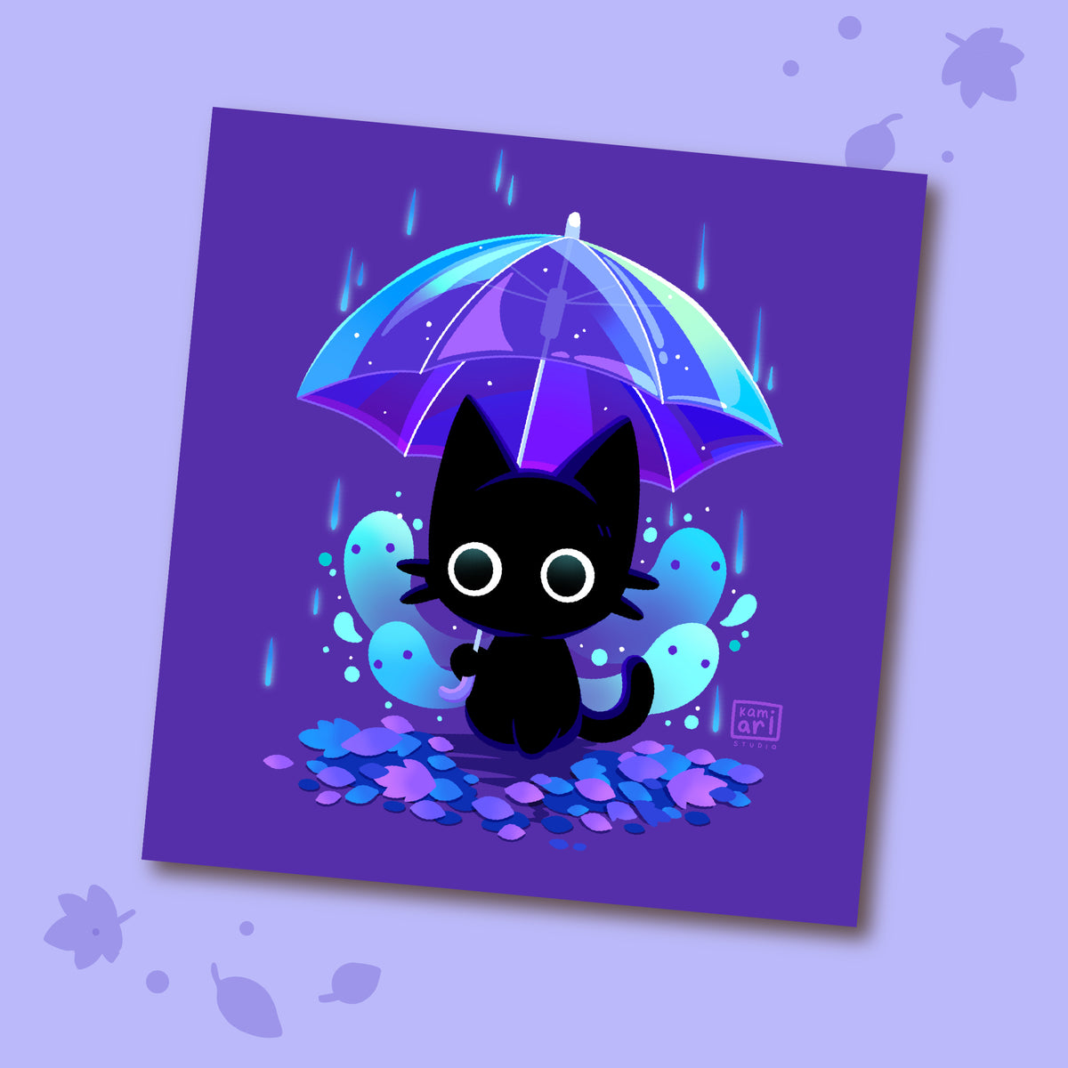 Violet Raindrops Print