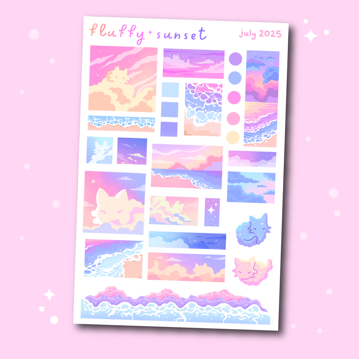 Fluffy Sunset Sticker Sheet