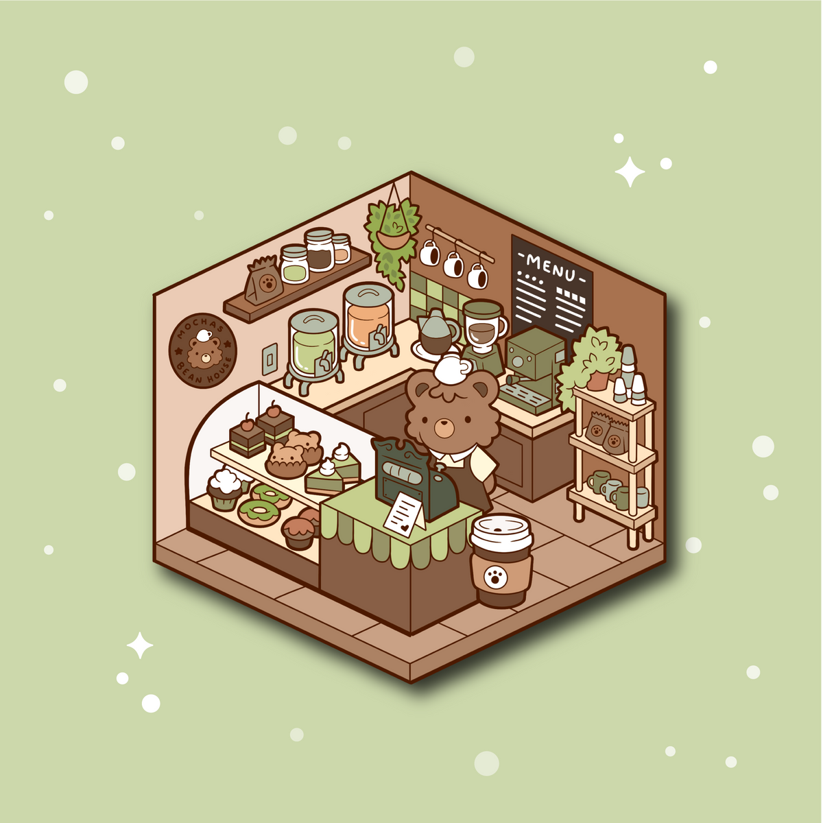 Mocha's Bean House Enamel Pin