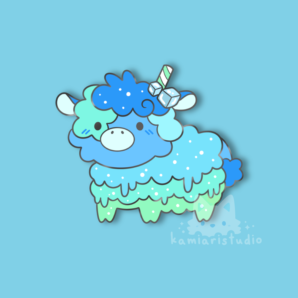 PREORDER Blue Slushie Cow Enamel Pin