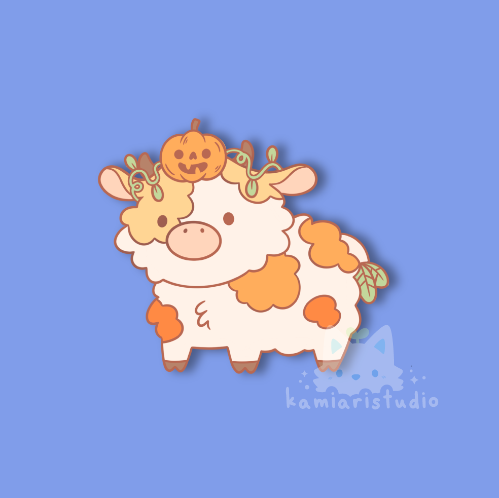 PREORDER Pumpkin Cow Enamel Pin