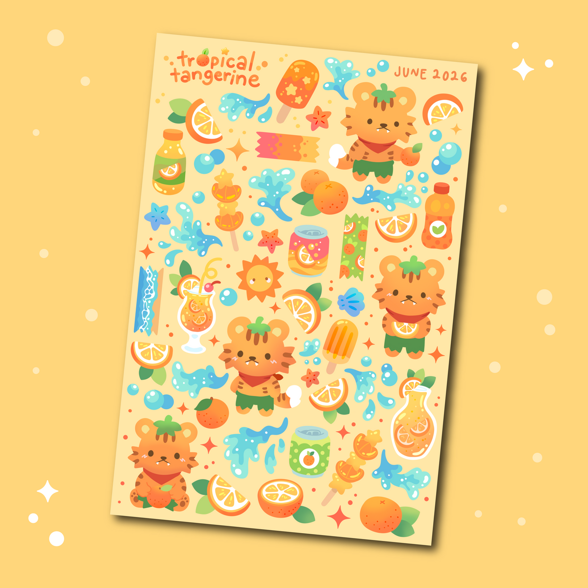 Tropical Tangerine Sticker Sheet