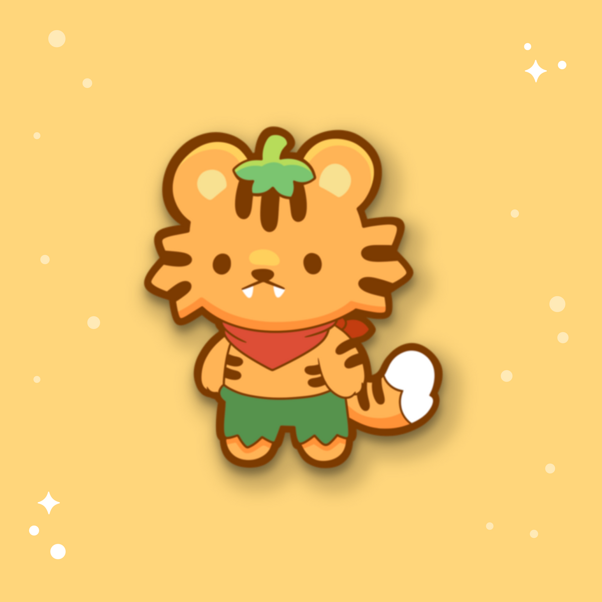 Tangerine Tiger Enamel Pin