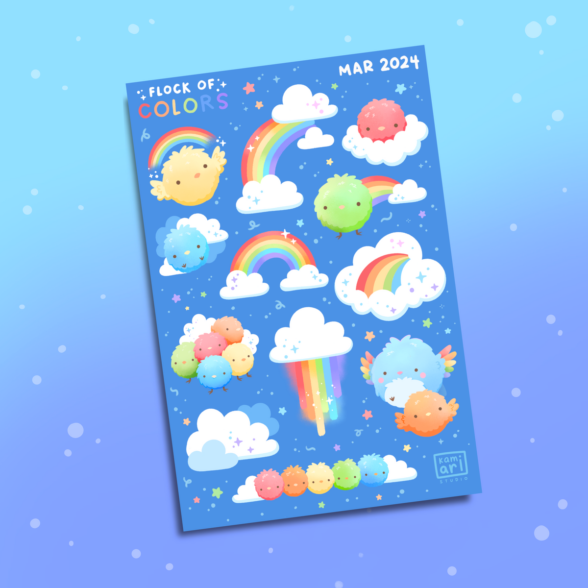 Flock of Colors Sticker Sheet