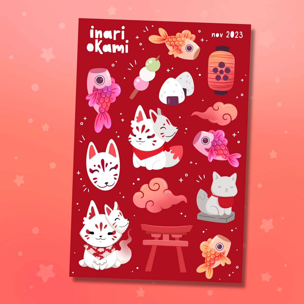 Inari Okami Sticker Sheet