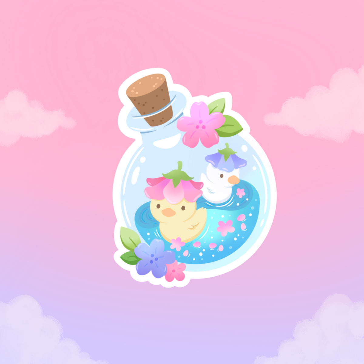 Peaflower Jar Sticker