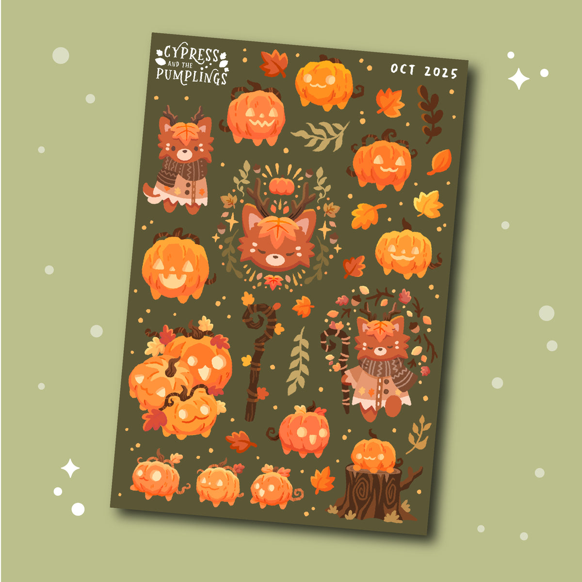Cypress & the Pumplings Sticker Sheet