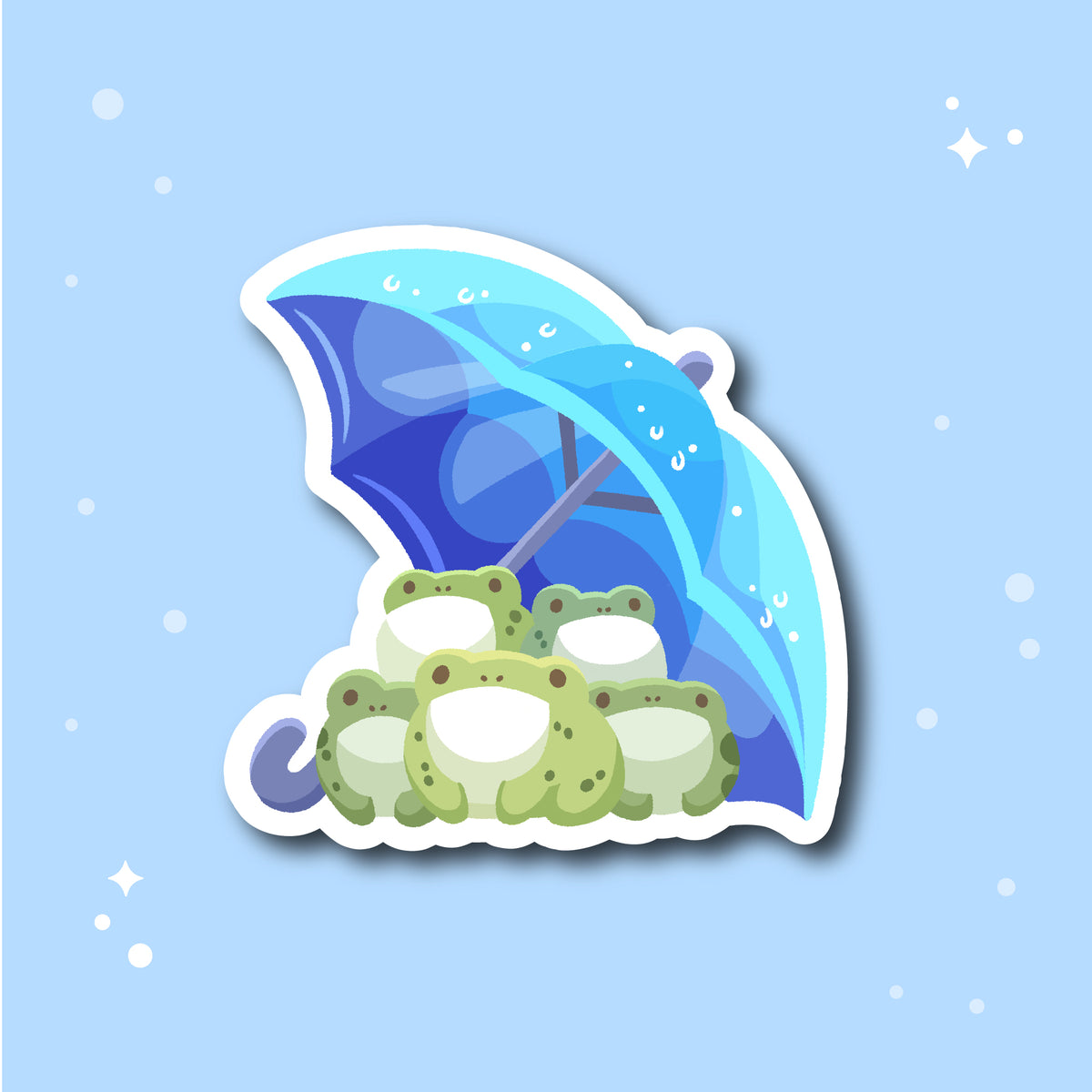 Frogs and an Umbrella Sticker