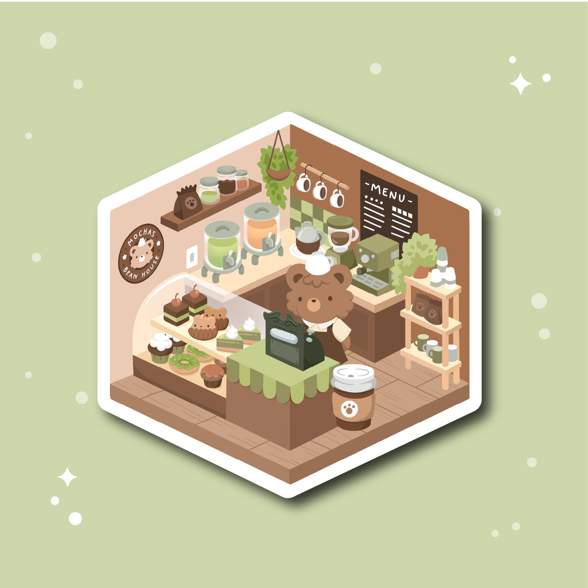 Mocha's Bean House Sticker