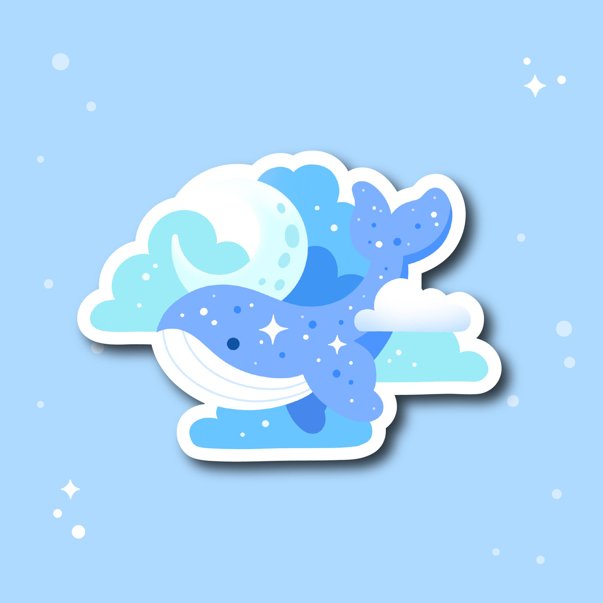 Whale in the Clouds Sticker