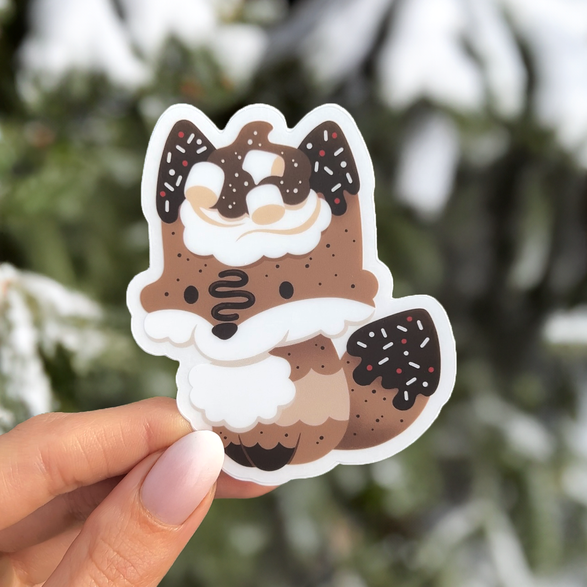 Cocoa Fox Clear Sticker