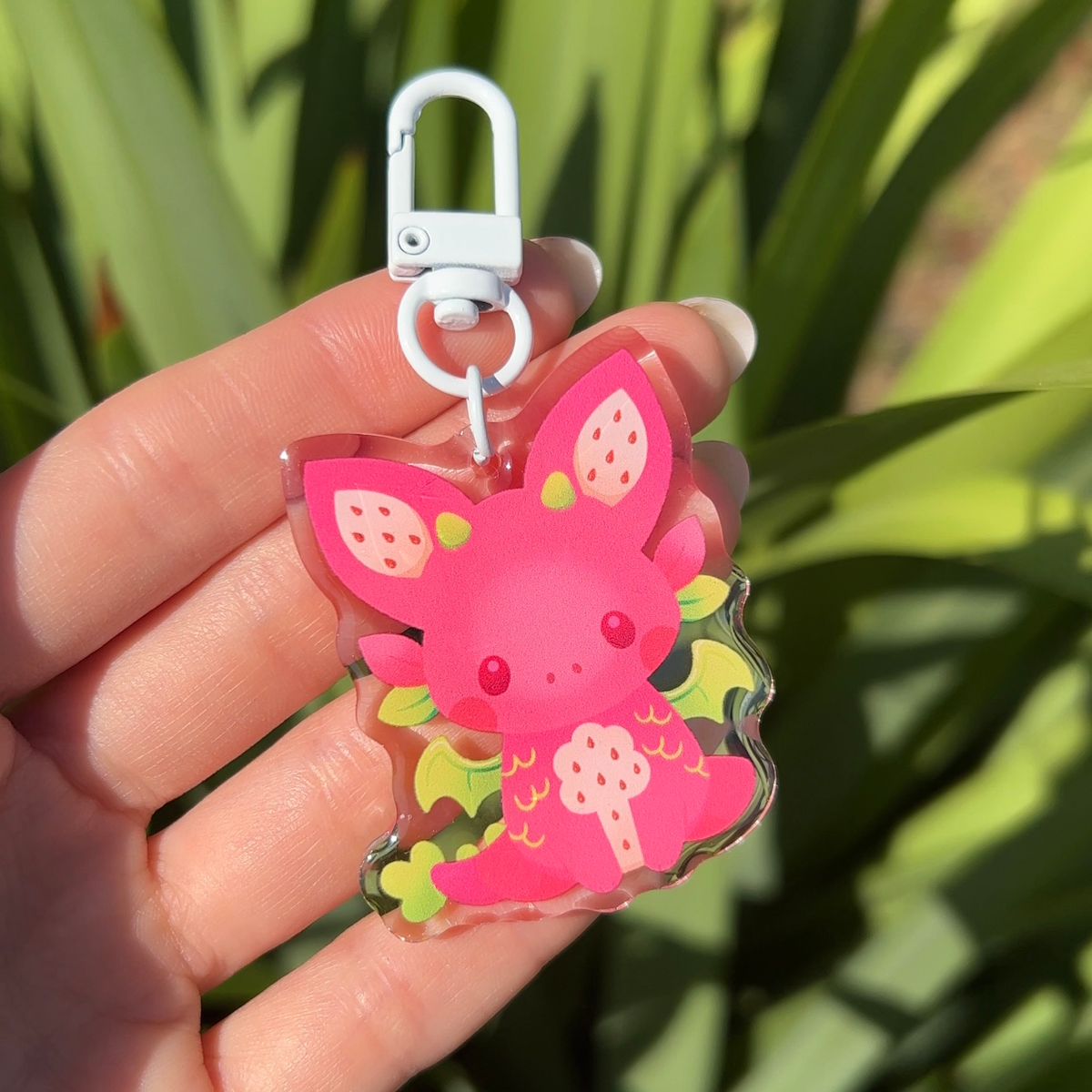 Dragonfruit Ember Acrylic Epoxy Keychain