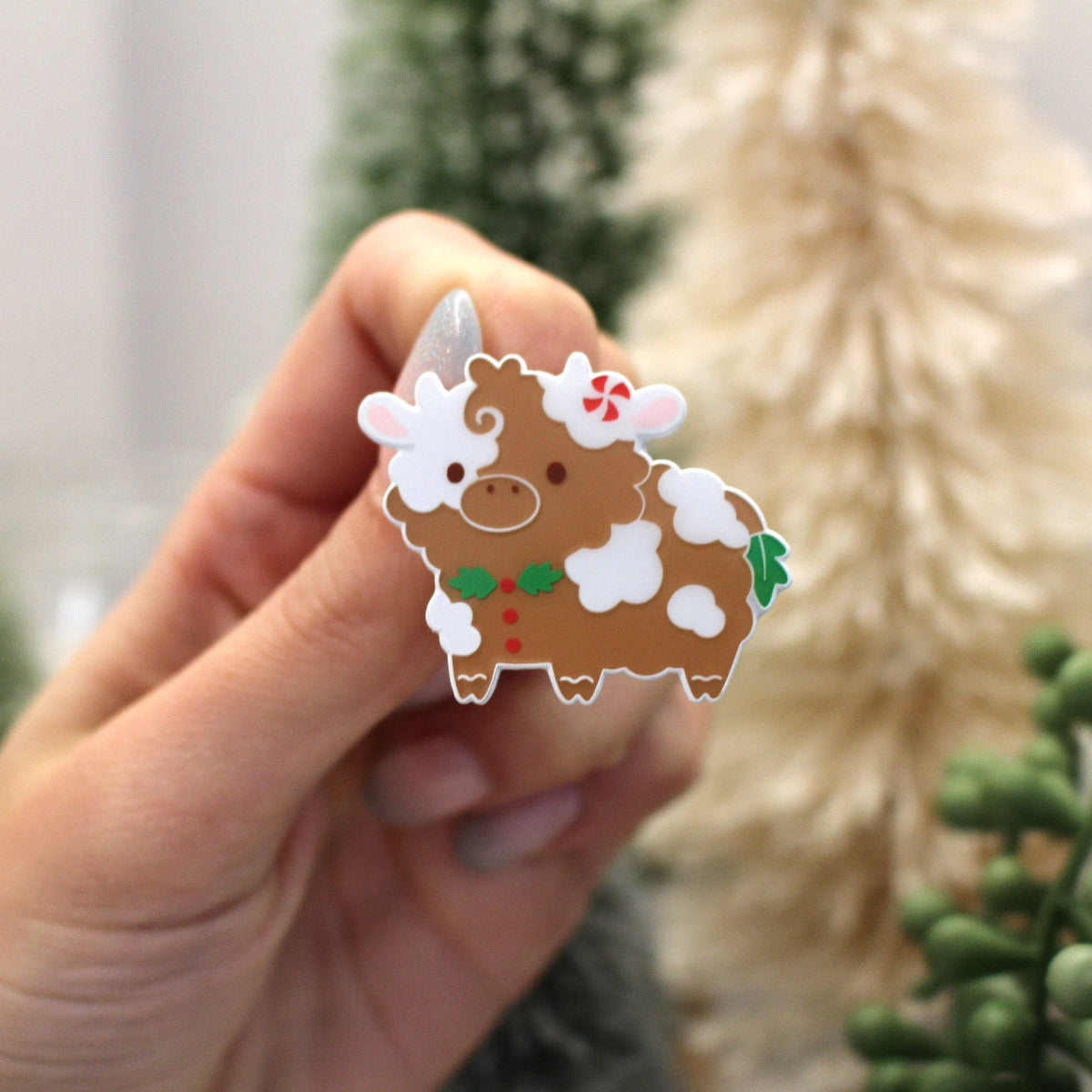 Gingerbread Cow Enamel Pin
