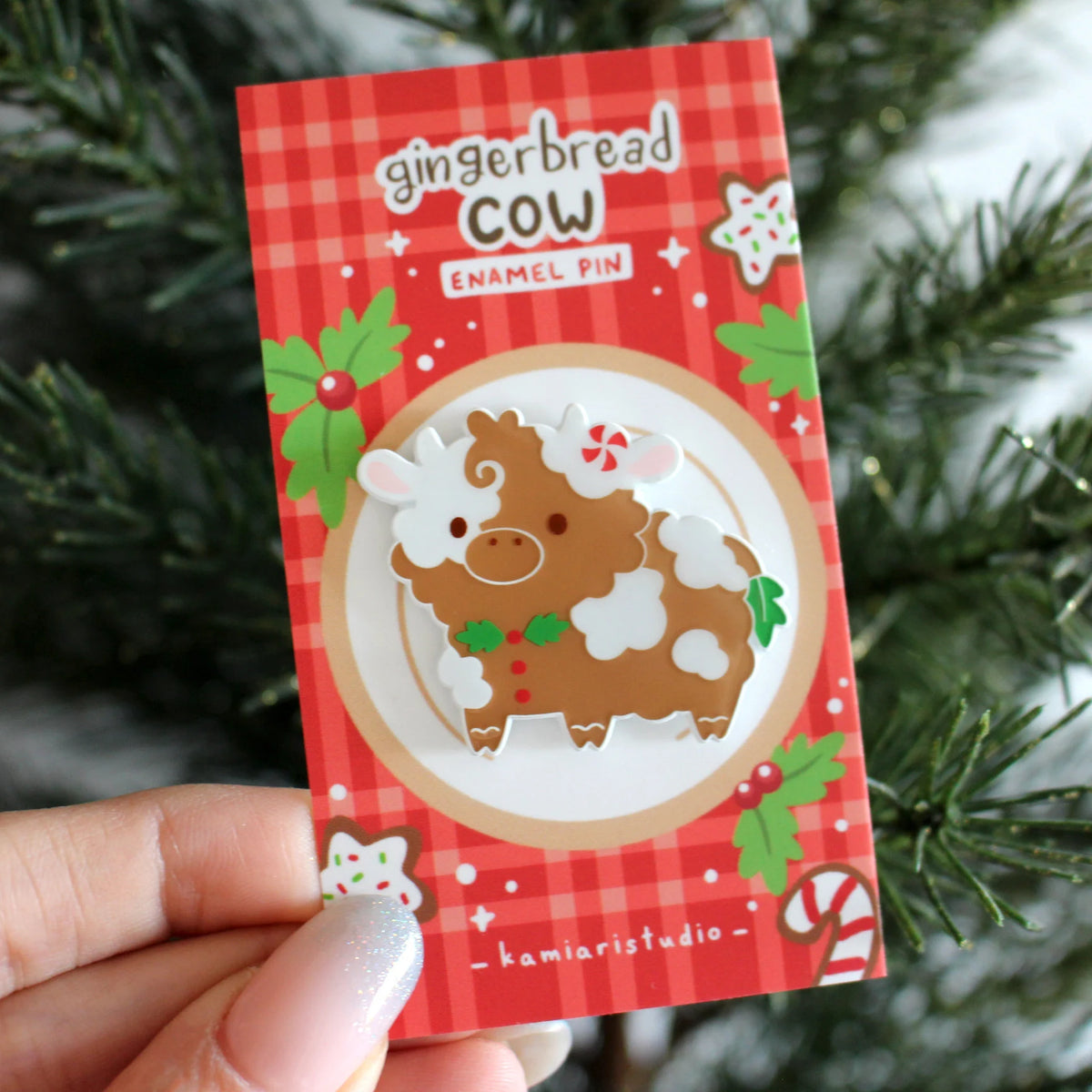Gingerbread Cow Enamel Pin