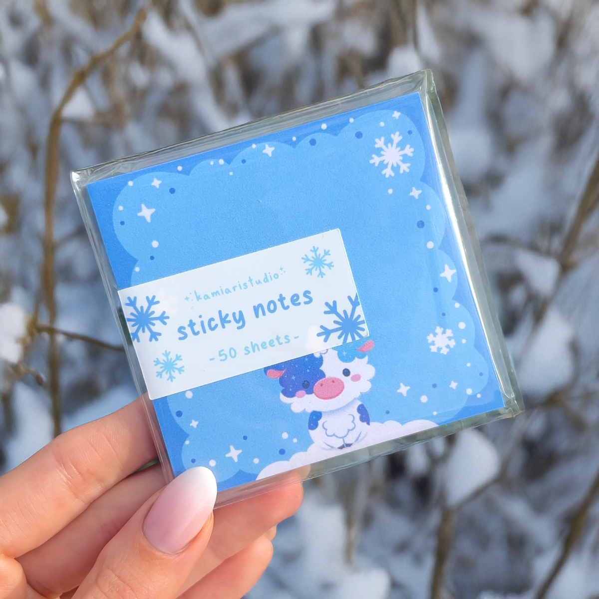 Fluffy Snow Sticky Notes