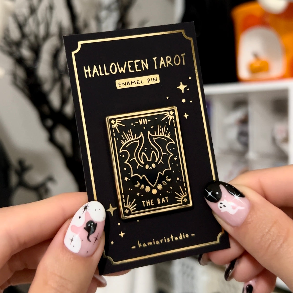 Halloween Tarot: Bat Hard Enamel Pin
