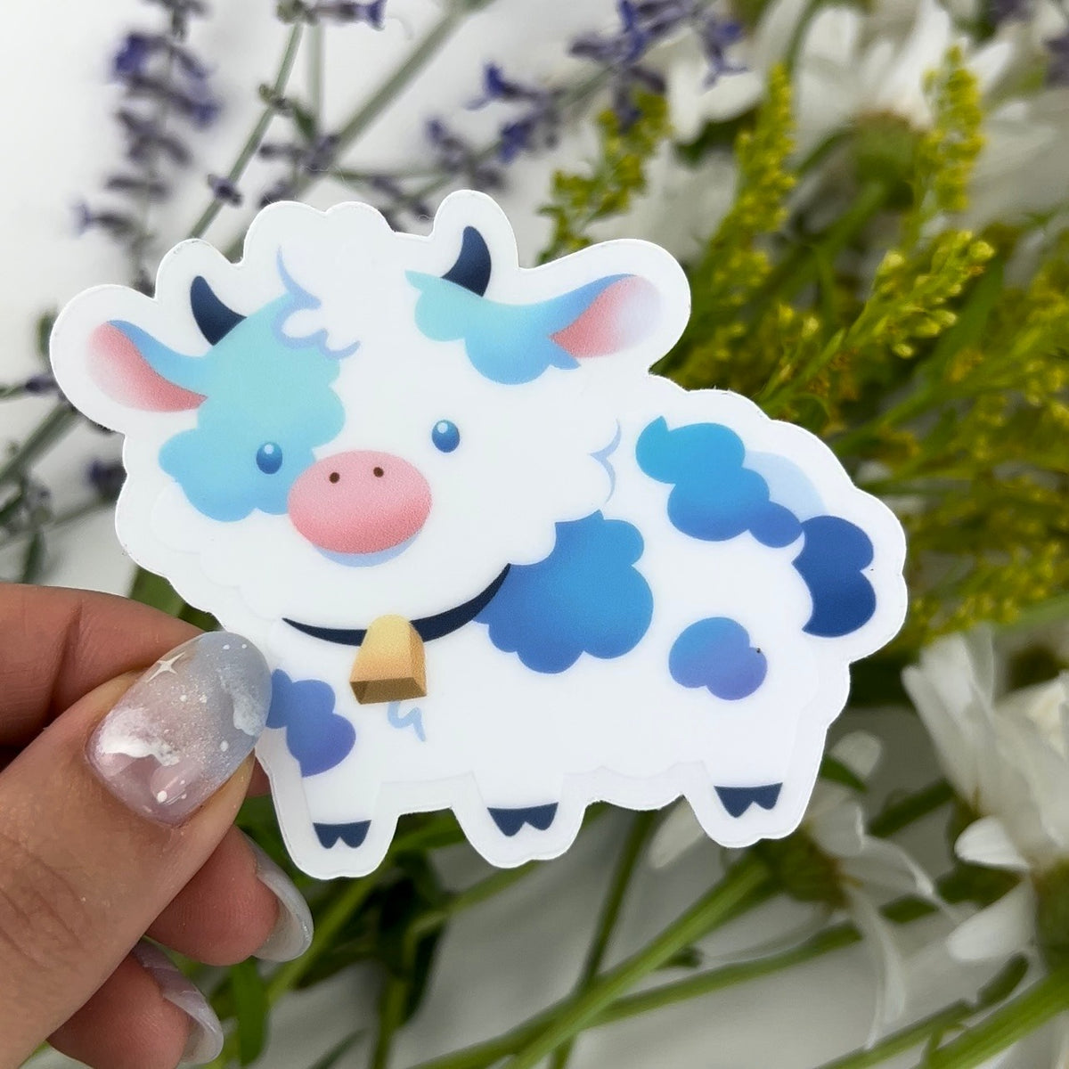 Fluffy Cows Clear Vinyl Stickers