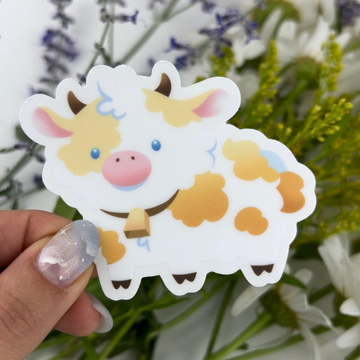 Fluffy Cows Clear Vinyl Stickers