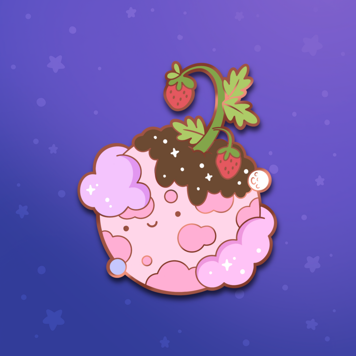 Strawberry Planet Enamel Pin