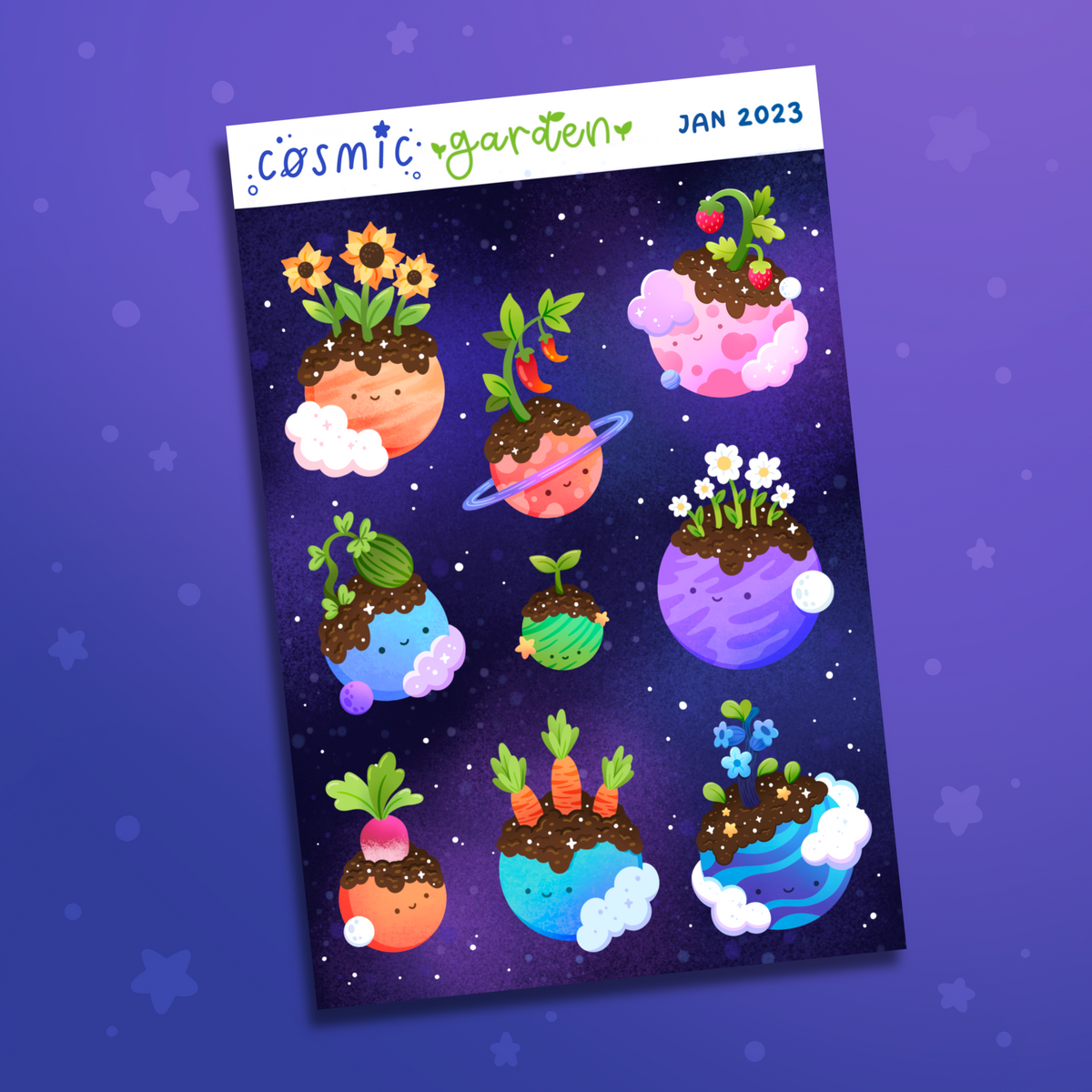 Cosmic Garden Sticker Sheet